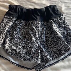 Women's Black and White Patterned Shorts